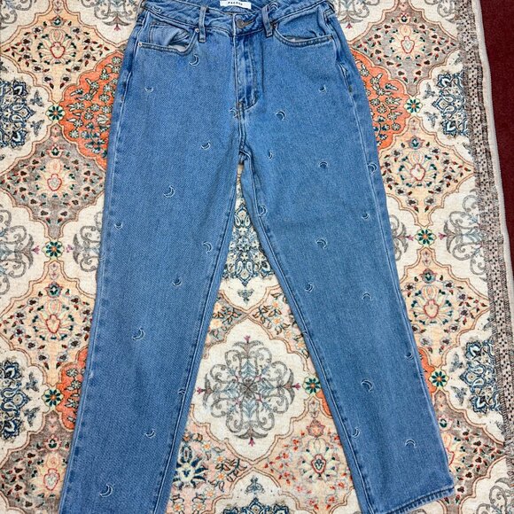 PACSUN Jeans Women size 26 MOM High Rise Waisted Embroidered Crescent Moons - Picture 4 of 7